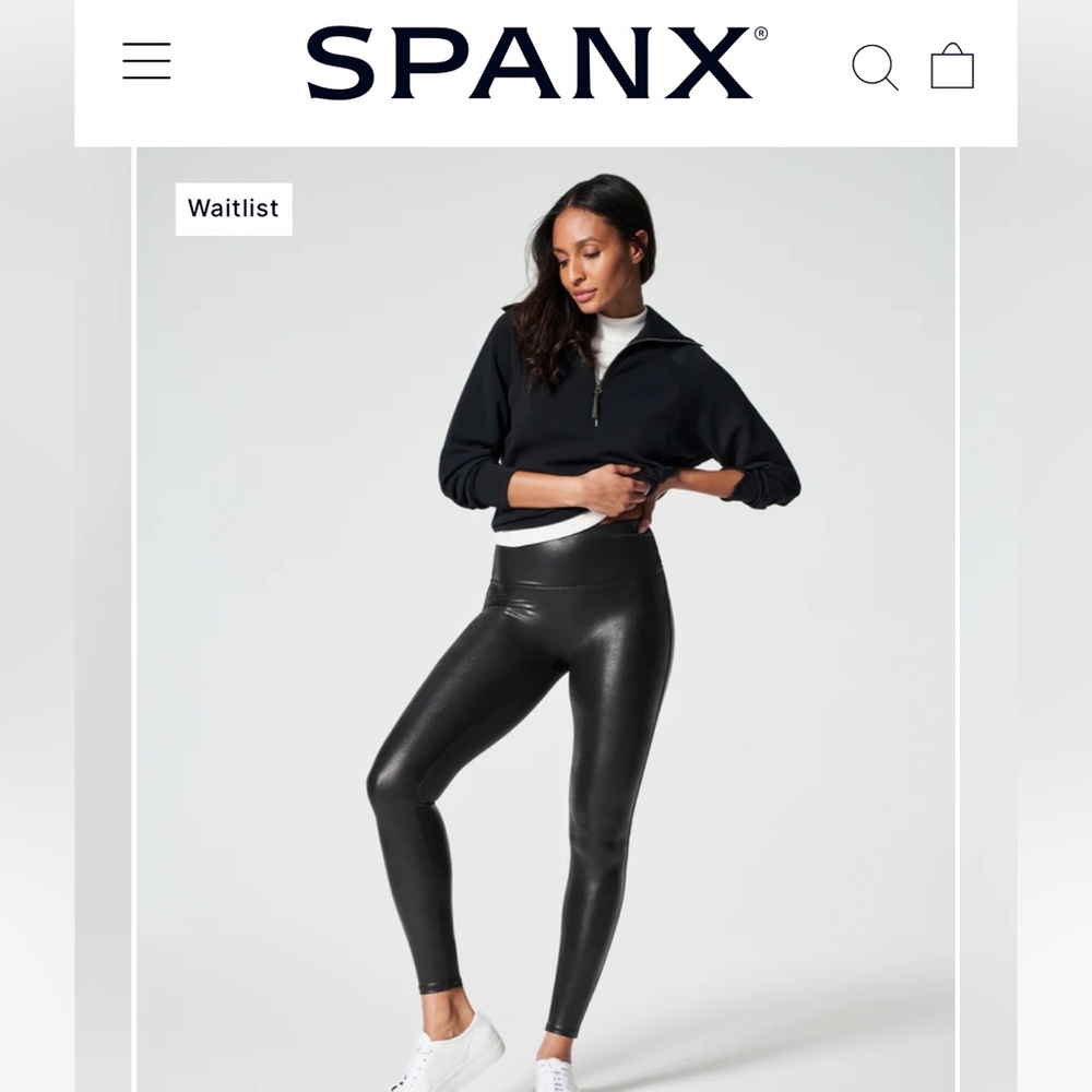 Black High-Waisted Faux Leather Leggings